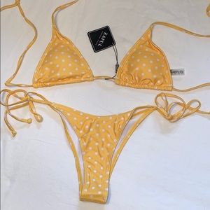 Zaful Yellow Polka Dot Bikini